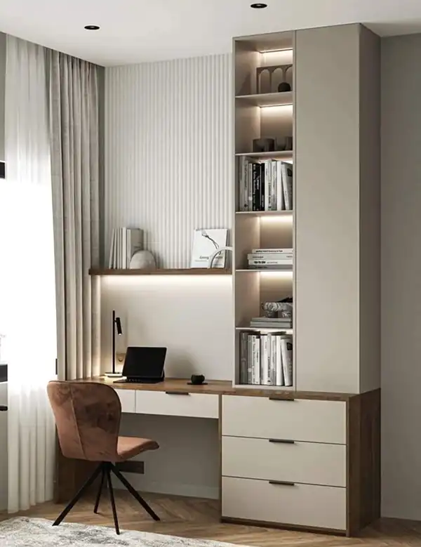 مدل کتابخانه با میز تحریر + بهترین ایده ها برای انتخاب کتابخانه با میز تحریر