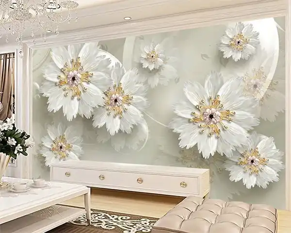 کاغذ دیواری سه بعدی پشت تلویزیون + شیک و خاص و لاکچری ترین کاغذ دیواری سه بعدی پشت تلویزیون