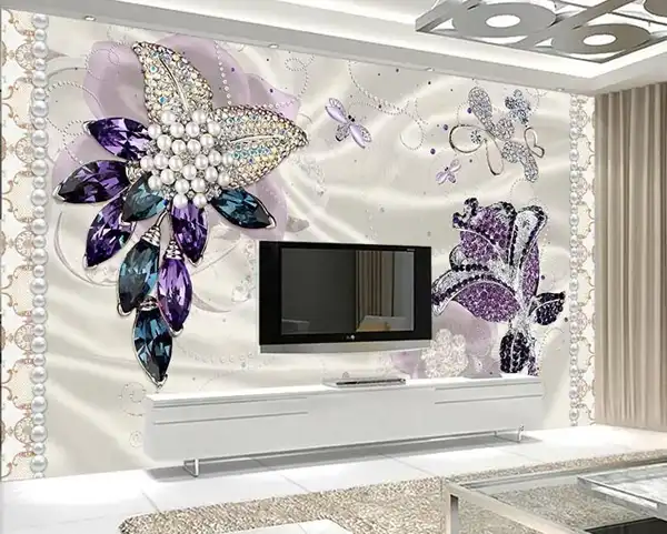 کاغذ دیواری سه بعدی پشت تلویزیون + شیک و خاص و لاکچری ترین کاغذ دیواری سه بعدی پشت تلویزیون