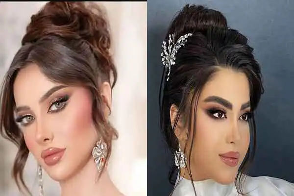 مدل میکاپ و شینیون جدید + سبک های لایت و خلیجی زنانه و دخترانه شیک میکاپ و شینیون جدید