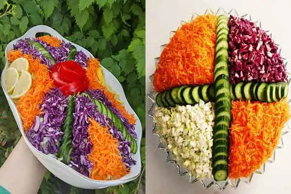 تزئین سالاد کاهو زیبا + ایده های بسیار خلاقانه و جذاب برای تزئین سالاد